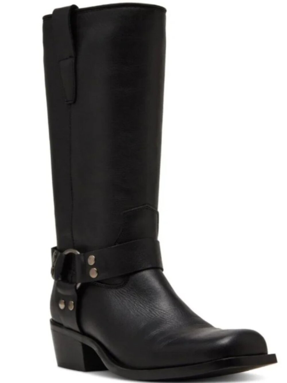 Steve Madden Black Leather Ruskin Moto Engineer Square Toe Boots Size 9.5M